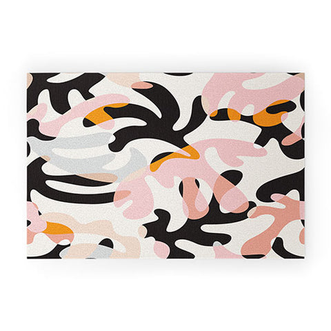 evamatise Abstract Modern Shapes Mid Century Welcome Mat