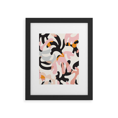 evamatise Abstract Modern Shapes Mid Century Framed Art Print