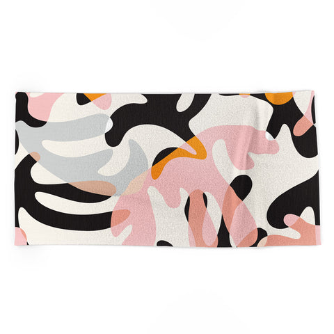 evamatise Abstract Modern Shapes Mid Century Beach Towel