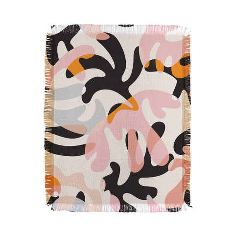 evamatise Abstract Modern Shapes Mid Century Throw Blanket