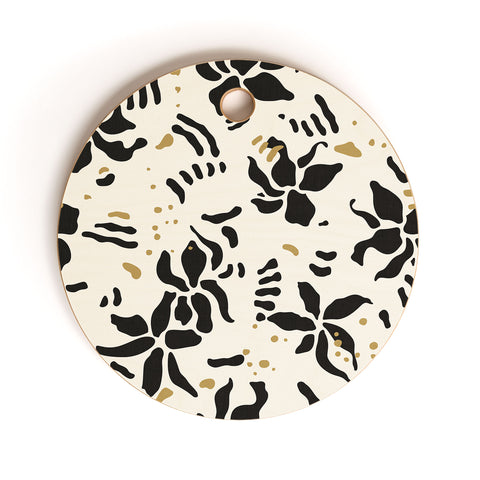 evamatise Abstract Spider Orchids Cutting Board Round