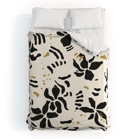 evamatise Abstract Spider Orchids Duvet Cover