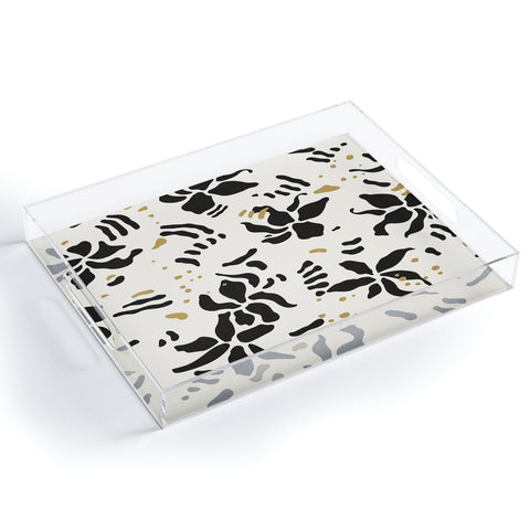 evamatise Abstract Spider Orchids Acrylic Tray