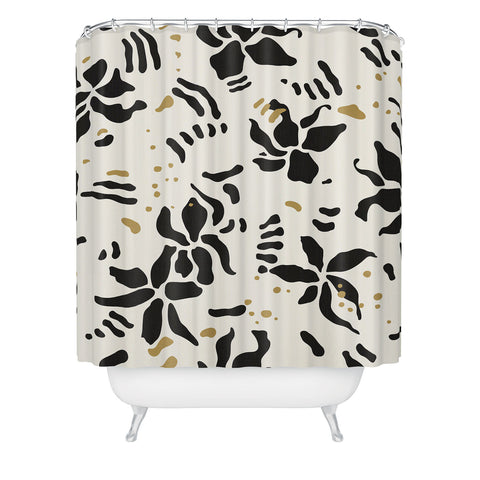 evamatise Abstract Spider Orchids Shower Curtain