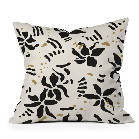 evamatise Abstract Spider Orchids Throw Pillow