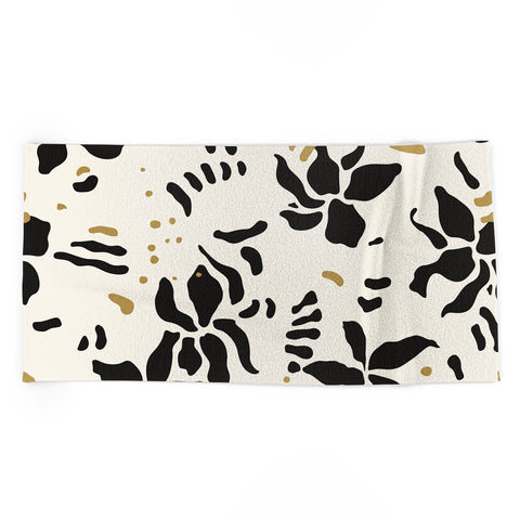 evamatise Abstract Spider Orchids Beach Towel