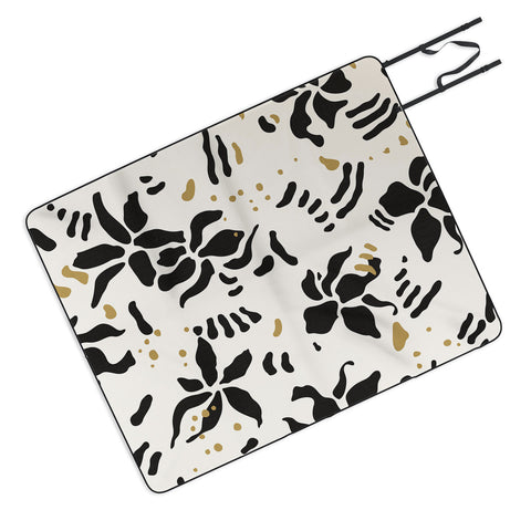 evamatise Abstract Spider Orchids Picnic Blanket
