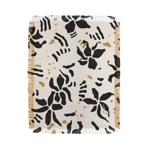 evamatise Abstract Spider Orchids Throw Blanket
