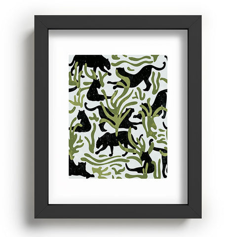 evamatise Abstract Wild Cats and Plants Recessed Framing Rectangle