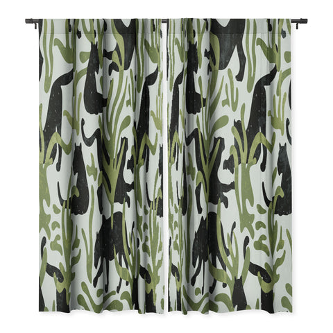 evamatise Abstract Wild Cats and Plants Blackout Non Repeat