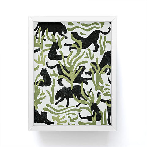 evamatise Abstract Wild Cats and Plants Framed Mini Art Print