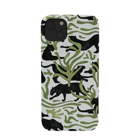 evamatise Abstract Wild Cats and Plants Phone Case