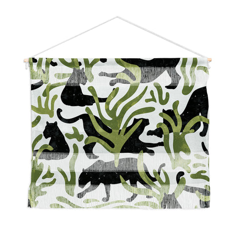 evamatise Abstract Wild Cats and Plants Wall Hanging Landscape