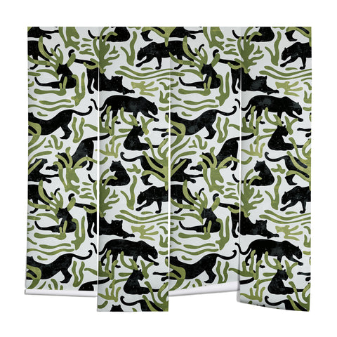evamatise Abstract Wild Cats and Plants Wall Mural