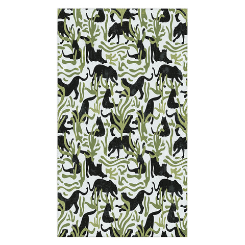 evamatise Abstract Wild Cats and Plants Tablecloth