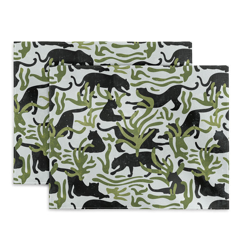 evamatise Abstract Wild Cats and Plants Placemat