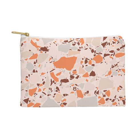 evamatise Autumn Terrazzo Pumpkin Colors and Abstract Shapes Pouch