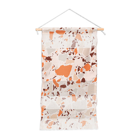 evamatise Autumn Terrazzo Pumpkin Colors and Abstract Shapes Wall Hanging Portrait