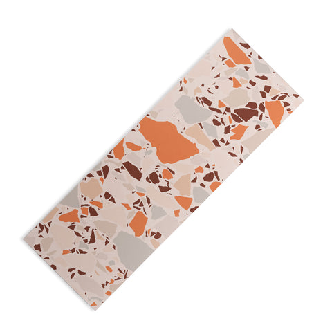 evamatise Autumn Terrazzo Pumpkin Colors and Abstract Shapes Yoga Mat