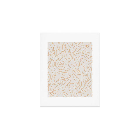 evamatise Banana Leaves Line Art Neutral Art Print