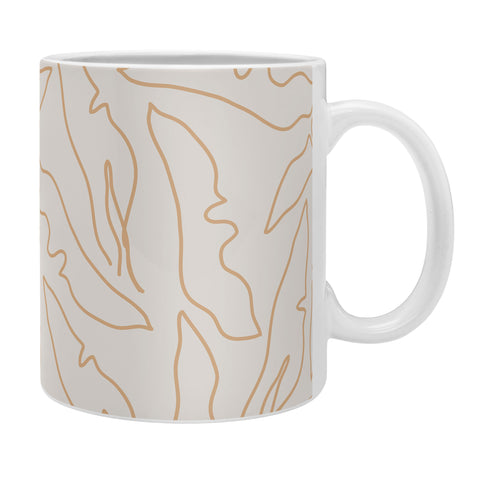 evamatise Banana Leaves Line Art Neutral Coffee Mug