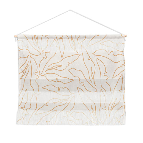 evamatise Banana Leaves Line Art Neutral Wall Hanging Landscape