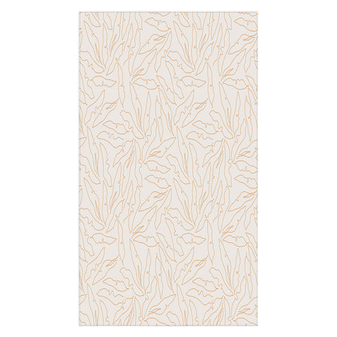 evamatise Banana Leaves Line Art Neutral Tablecloth