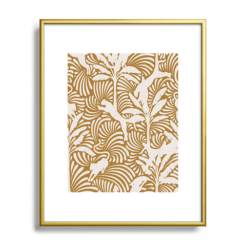 evamatise Big Cats and Palm Trees Jungle Metal Framed Art Print