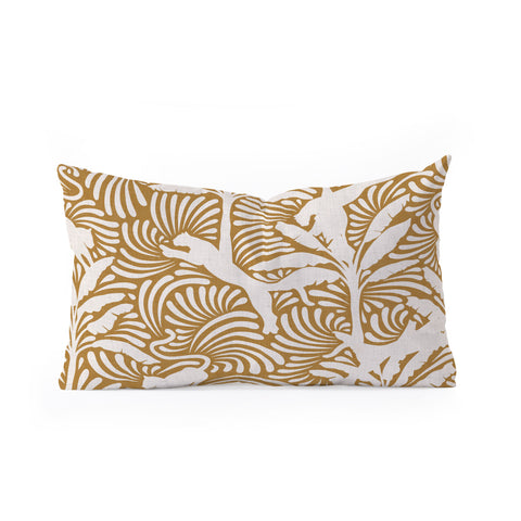evamatise Big Cats and Palm Trees Jungle Oblong Throw Pillow