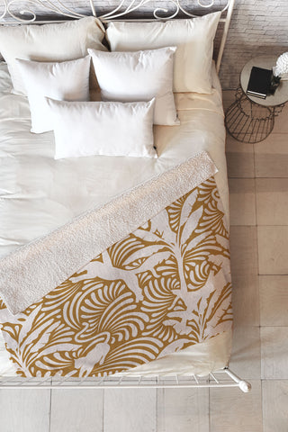 evamatise Big Cats and Palm Trees Jungle Fleece Throw Blanket