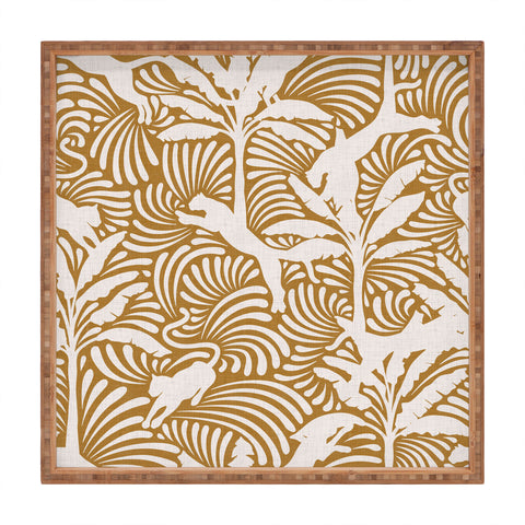 evamatise Big Cats and Palm Trees Jungle Square Tray