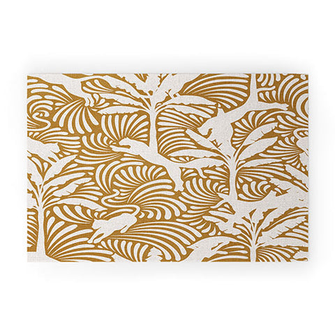 evamatise Big Cats and Palm Trees Jungle Welcome Mat