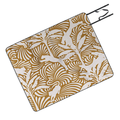 evamatise Big Cats and Palm Trees Jungle Picnic Blanket
