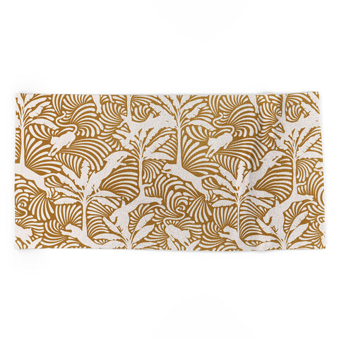 evamatise Big Cats and Palm Trees Jungle Beach Towel