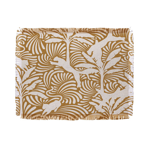 evamatise Big Cats and Palm Trees Jungle Throw Blanket