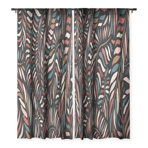 evamatise Boho Autumn Leaves Sheer Non Repeat