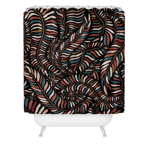 evamatise Boho Autumn Leaves Shower Curtain