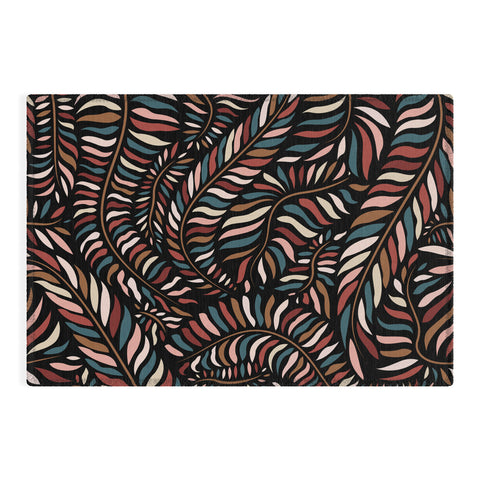 evamatise Boho Autumn Leaves Outdoor Rug