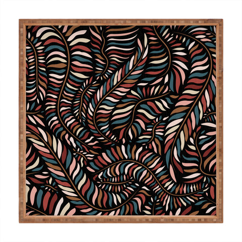 evamatise Boho Autumn Leaves Square Tray