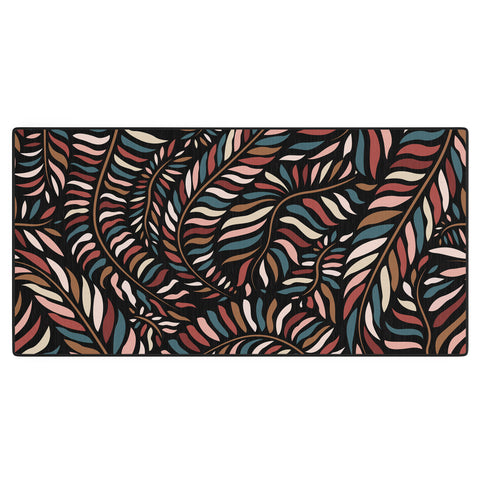 evamatise Boho Autumn Leaves Desk Mat