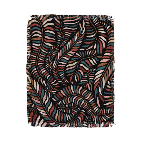 evamatise Boho Autumn Leaves Throw Blanket