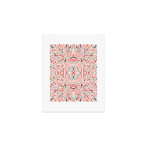 evamatise Boho Tile Abstraction Coral Art Print