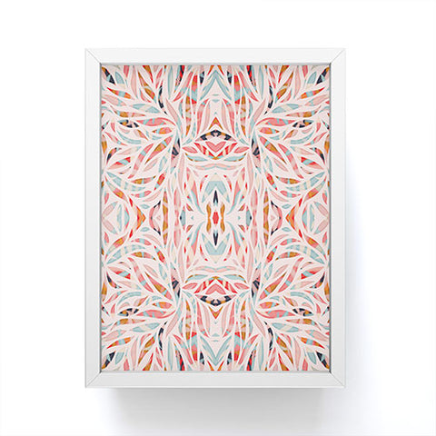 evamatise Boho Tile Abstraction Coral Framed Mini Art Print