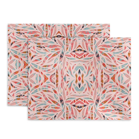 evamatise Boho Tile Abstraction Coral Placemat