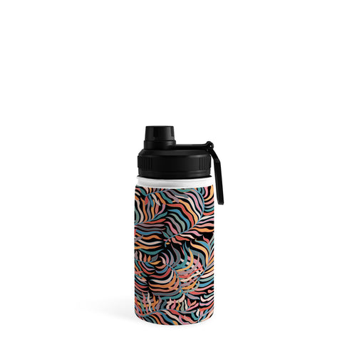 evamatise Colorful Tropical Plants Dark Water Bottle