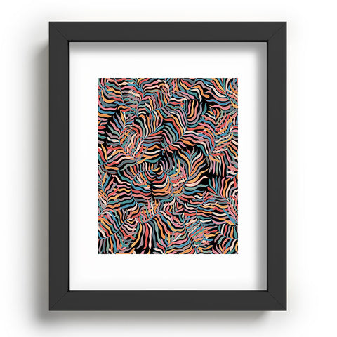 evamatise Colorful Tropical Plants Dark Recessed Framing Rectangle