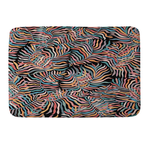 evamatise Colorful Tropical Plants Dark Memory Foam Bath Mat