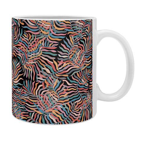 evamatise Colorful Tropical Plants Dark Coffee Mug