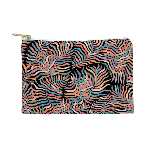 evamatise Colorful Tropical Plants Dark Pouch