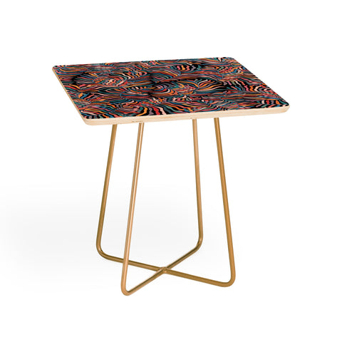 evamatise Colorful Tropical Plants Dark Side Table